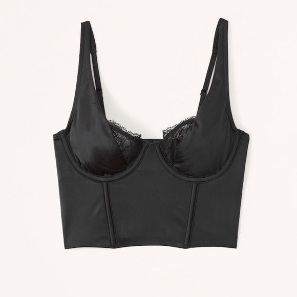 Abercrombie & Fitch Tops - NWT Black Lace and Satin Balconette Corset xs